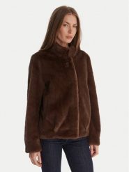 Guess Futro W5BL64 W3920 Brązowy Regular Fit. Brązowe płaszcze damskie Guess, xs, z aplikacjami, z futra, bez kaptura. Za 769.99 zł.