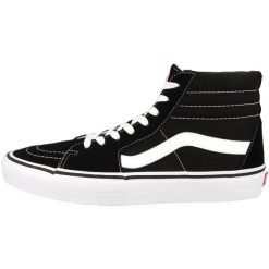 Buty do chodzenia unisex Vans SK8HI. Czarne obuwie sportowe damskie Vans, bez wzorów, z materiału, trekkingowe. Za 413.00 zł.