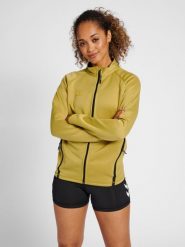 Bluza do piłki ręcznej damska Hummel Cima XK zapinana na zamek. Brązowe bluzy damskie Hummel, xl, bez wzorów, z dresówki, bez kaptura. Za 231.65 zł.