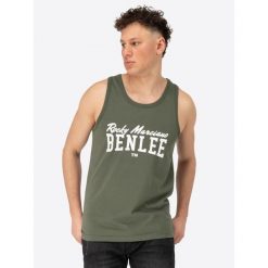 Tank top Benlee Ludica. Białe koszulki sportowe męskie BENLEE, bez wzorów, z bawełny, bez kołnierzyka, bez ramiączek. Za 137.00 zł.