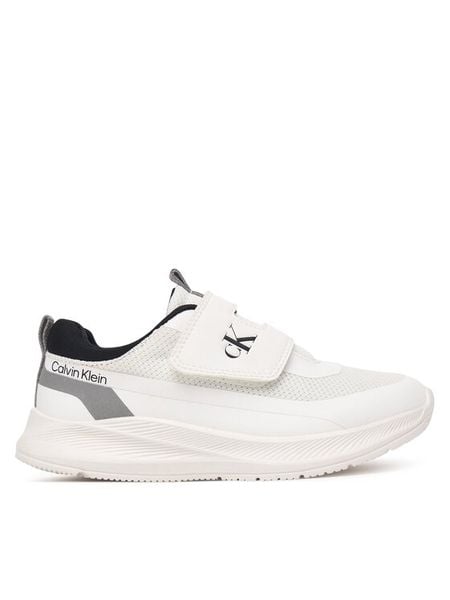 Calvin Klein Sneakersy V1X9-83308-1843X S Biały. Białe buty sportowe chłopięce Calvin Klein, bez wzorów, z materiału, bez zapięcia. Za 399.99 zł.