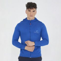 Kobieta Running Kurtka Oddychająca z Kieszeniami i Zamkiem Model Raya. Niebieskie kurtki sportowe damskie Legea, xl, bez wzorów, z bawełny, bez kaptura, do biegania. Za 124.00 zł.