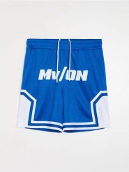 Szorty koszykarskie comfort fir z nadrukiem - niebieski. Niebieskie szorty męskie Sinsay, l, bez wzorów. Za 49.99 zł.