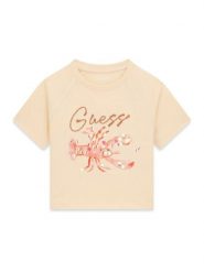 Guess T-Shirt J6GI08 K8HM4 Pomarańczowy jasny Regular Fit. Brązowe t-shirty i topy dla dziewczynek Guess, z aplikacjami, z bawełny, bez ramiączek. Za 114.99 zł.