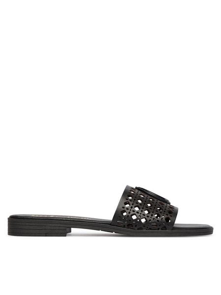 Just Cavalli Klapki 80RA3S82 ZPB95 Czarny. Czarne klapki damskie Just Cavalli, bez wzorów, ze skóry, bez obcasa. Za 495.99 zł.