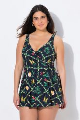 Damski Strój kąpielowy miękkie miseczki z fiszbinami ramiączka z regulacją. Czarne kostiumy jednoczęściowe damskie Ulla Popken, plus size, bez wzorów, z elastanu, plus size, do pływania. Za 279.99 zł.