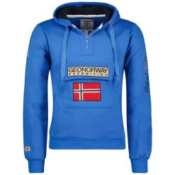 Bluza Geographical Norway GYMCLASS ROYAL BLUE EO DB MEN 100 błękit królewski. Niebieskie bluzy męskie Geographical Norway, xl, bez wzorów, bez kaptura, trekkingowe. Za 129.00 zł.