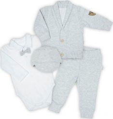 NICOL Komplet zestaw do chrztu dla chłopca Nicol Mix body,spodnie,bluza,czapka 68. Bluzy dla chłopców NICOL, bez wzorów, z dresówki, bez ramiączek, bez kaptura. Za 154.99 zł.