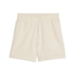 Damskie spodenki Ess Script z wysokim stanem 5, białe. Białe szorty sportowe damskie Puma, s, bez wzorów, z bawełny, eleganckie, z podwyższonym stanem. Za 136.00 zł.