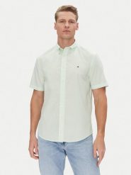 Tommy Hilfiger Koszula MW0MW37584 Zielony Regular Fit. Zielone koszule męskie Tommy Hilfiger, l, bez wzorów, z bawełny, bez kołnierzyka, bez ramiączek. Za 179.99 zł.