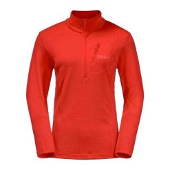 Bluza Damska Kolbenberg. Czerwone bluzy damskie Jack Wolfskin, bez wzorów, bez kaptura, trekkingowe. Za 305.99 zł.