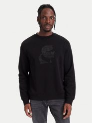 KARL LAGERFELD Bluza 705009 564911 Czarny Regular Fit. Czarne bluzy męskie KARL LAGERFELD, l, bez wzorów, z bawełny, bez kaptura. Za 649.99 zł.