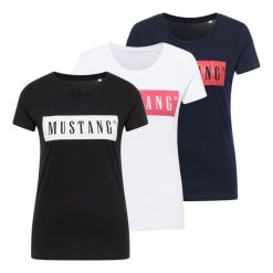 3PAK MUSTANG Alina C Logo Tee Damski T-shirt Koszulka 1013220. Białe koszulki sportowe damskie Mustang, uniwersalny, bez wzorów, z bawełny, bez kołnierzyka, bez ramiączek. Za 299.99 zł.