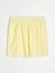 Bawełniana spódnica mini z haftem - żółty. Żółte spódnice damskie Sinsay, l, bez wzorów, z bawełny, mini. Za 39.99 zł.