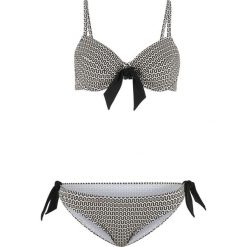 Bikini na fiszbinach (2 części) bonprix czarno-kremowy. Czarne bikini damskie bonprix. Za 59.99 zł.