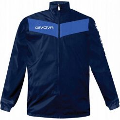 Kurtka piłkarska dla dorosłych Givova Rain Scudo granatowo-niebieska. Niebieskie kurtki męskie Givova, xs, bez wzorów, sportowe, bez kaptura. Za 84.00 zł.