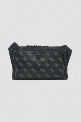 GUESS Czarna nerka męska Bumbag. Czarne saszetki męskie Guess, ze skóry ekologicznej, eleganckie. W wyprzedaży za 217.99 zł.