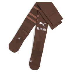 Męskie skarpety FC St. Pauli z grafiką PUMA Espresso Brown White. Białe legginsy sportowe męskie Puma, m, bez wzorów, do piłki nożnej. W wyprzedaży za 94.00 zł.