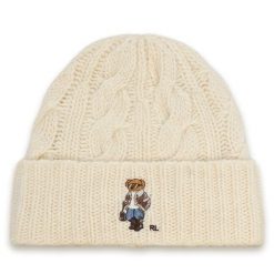 Czapka Polo Ralph Lauren. Białe czapki i kapelusze damskie Polo Ralph Lauren, na zimę, bez wzorów. Za 419.99 zł.