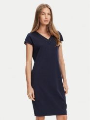 Tatuum Sukienka codzienna Kokena T2509.210 Granatowy Regular Fit. Niebieskie sukienki damskie Tatuum, na co dzień, s, bez wzorów, z bawełny, bez kołnierzyka, bez ramiączek, proste. Za 179.99 zł.