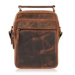 Listonoszka męska brązowa Paolo Peruzzi T-22-HBR. Brązowe torby na ramię męskie Paolo Peruzzi, bez wzorów, ze skóry, vintage, na ramię. Za 149.99 zł.