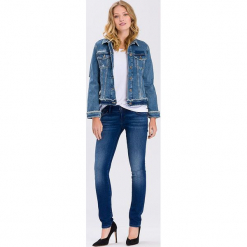 Dżinsowa kurtka - Slim fit - w kolorze niebieskim. Niebieskie kurtki damskie Cross Jeans. W wyprzedaży za 181.95 zł.