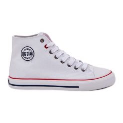 Materiałowe Trampki Męskie Big Star NN174305 HI-POLY System Białe. Białe trampki męskie bez wzorów, z gumy, retro, bez zapięcia. Za 180.71 zł.