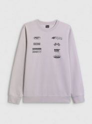 4F Bluza dresowa regular bez kaptura męska - szara L. Szare bluzy sportowe męskie 4f, l, bez wzorów, z bawełny, bez kaptura, na fitness i siłownię. Za 149.99 zł.