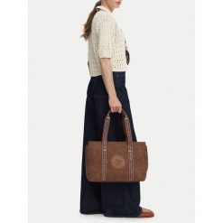 Torebka Beverly Hills Polo Club. Brązowe torebki do ręki damskie Beverly Hills Polo Club, bez wzorów, bez dodatków. Za 179.99 zł.