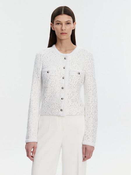 MICHAEL Michael Kors Kardigan MF460Z6F5L Biały Regular Fit. Białe kardigany damskie MICHAEL Michael Kors, l, bez wzorów, z wiskozy. Za 839.99 zł.