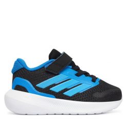 Sneakersy adidas. Czarne trampki i tenisówki chłopięce Adidas, bez wzorów, bez zapięcia. Za 149.99 zł.