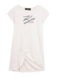 Karl Lagerfeld Kids Sukienka codzienna Z31150 D Biały Regular Fit. Białe sukienki dla dziewczynek Karl Lagerfeld Kids, bez wzorów, z bawełny, bez ramiączek. Za 442.99 zł.