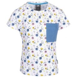 T-shirt Dla Dziewczynki Kwiaty Pleasantly. Białe t-shirty i topy dla dziewczynek Trespass, bez wzorów, z bawełny, bez ramiączek. Za 110.99 zł.