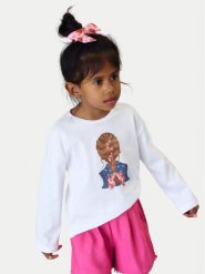 Mayoral Bluzka 3020 Biały Regular Fit. Białe bluzki dla dziewczynek Mayoral, bez wzorów, z bawełny, bez ramiączek. Za 99.99 zł.