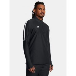 Bluza piłkarska męska Under Armour Challenger Pro 1/4 Zip. Czarne bluzy męskie Under Armour, m, bez wzorów, bez kaptura. Za 229.99 zł.