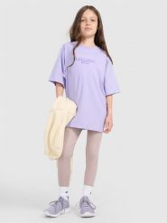 4F Legginsy dzianinowe dziewczęce - beżowe 122 (6-7 lat). Brązowe legginsy dla dziewczynek 4f, bez wzorów, z bawełny. W wyprzedaży za 39.99 zł.