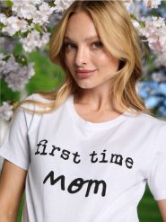 Koszulka - biały. Białe t-shirty damskie Sinsay, l, bez wzorów, z bawełny, bez kołnierzyka. W wyprzedaży za 17.99 zł.