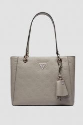 GUESS Szara shopperka Jena. Szare torebki do ręki damskie Guess, z aplikacjami, ze skóry ekologicznej, bez dodatków. W wyprzedaży za 571.99 zł.