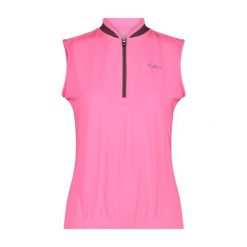Damski jersey CMP. Czerwone koszulki sportowe damskie CMP, bez wzorów, z jersey, bez kołnierzyka, bez ramiączek, rowerowe. Za 201.00 zł.