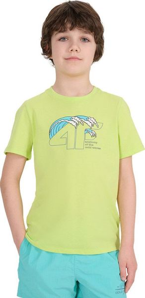 Koszulka dla chłopca 4F M1917 soczysta zieleń 4FJWSS25TTSHM1917 45S 158cm. Zielone t-shirty dla chłopców 4f, bez wzorów, bez ramiączek. Za 24.90 zł.