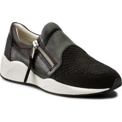 Sneakersy GEOX - D Omaya A D620SA 0ZVAF C9999 Black. Czarne półbuty damskie Geox, bez wzorów, z gumy, bez obcasa, na płaskiej podeszwie, bez zapięcia. W wyprzedaży za 299.00 zł.