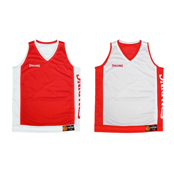 Koszulka koszykarska Spalding Reversible Tanktop Dwustronna. Czerwone koszulki sportowe damskie Spalding, bez wzorów, z materiału, bez kołnierzyka, bez ramiączek, na fitness i siłownię. Za 145.30 zł.