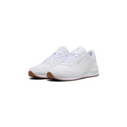Buty do chodzenia męskie Puma St Runner V4 L. Białe buty sportowe męskie Puma, z materiału, bez zapięcia, do biegania. Za 189.77 zł.