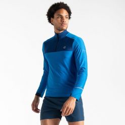 Bluza sportowa męska Powet Up II z suwakiem termiczna. Niebieskie bluzy męskie Dare 2b, m, bez wzorów, z elastanu, bez kaptura, trekkingowe. W wyprzedaży za 149.99 zł.