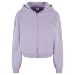 Damska rozpinana bluza z kapturem Urban Classics Cozy. Fioletowe bluzy damskie Urban Classics, bez wzorów, z bawełny, z kapturem. Za 237.00 zł.