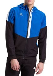 Kurtka z kapturem Erima Tracktop Squad. Czarne kurtki męskie Erima, m, bez wzorów, z poliesteru, na fitness i siłownię. Za 282.70 zł.