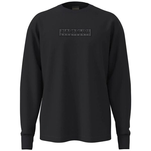 Bluza z okrągłym dekoltem Napapijri S-Box Logo. Czarne bluzy męskie Napapijri, na lato, m, bez wzorów, z dresówki, bez kaptura. Za 235.05 zł.