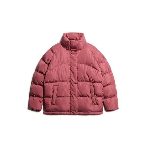 Damska kurtka o średniej długości Superdry. Czerwone kurtki damskie Superdry., xl, bez wzorów, z materiału, bez kaptura. Za 572.05 zł.
