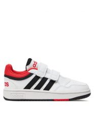 Adidas Sneakersy Hoops Lifestyle H03863 Biały. Białe buty sportowe dziewczęce Adidas, bez wzorów, z materiału, bez zapięcia. Za 139.99 zł.