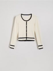 Kardigan z wiskozą - wielobarwny. Bluzki damskie Reserved, l, bez wzorów, z dzianiny. W wyprzedaży za 69.99 zł.